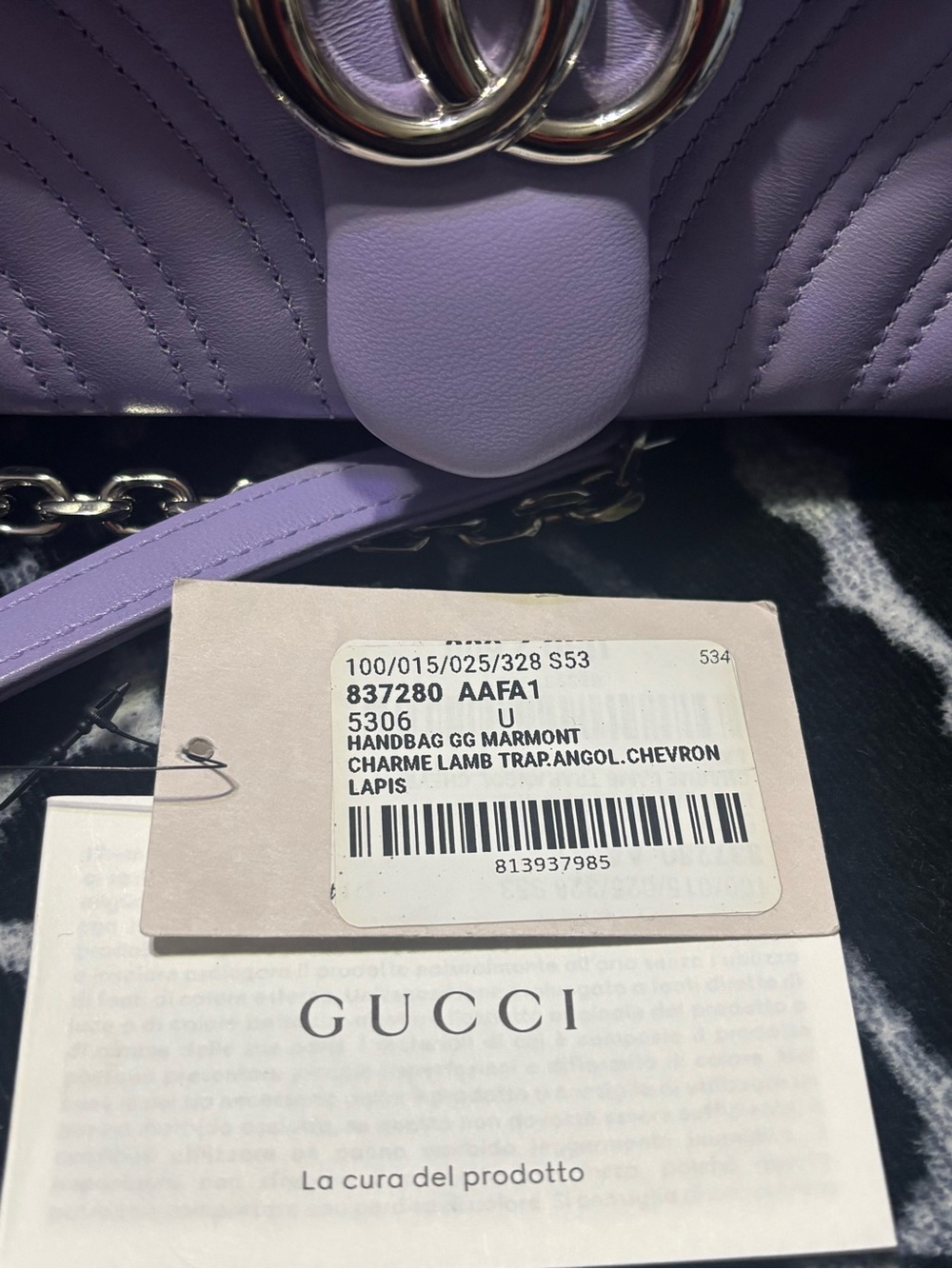 Gucci Marmont Leather Crossbody Bag - Lilac - Picture 8 of 9